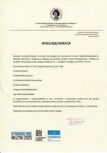 Podziękowania za organizację VI edycji Warsztatów dla Uczniów Szkół Ponadpodstawowych. Kliknij, aby powiększyć zdjęcie.